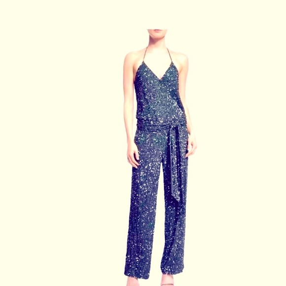 Haute Hippie Green Sequin Romper Jumpsuit XS - Picture 2 of 5